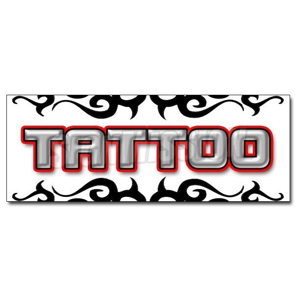 Signmission TATTOO 1 DECAL sticker shop artist body art gun parlor tattoos piercing, D-12 Tattoo1 D-12 Tattoo1 - main